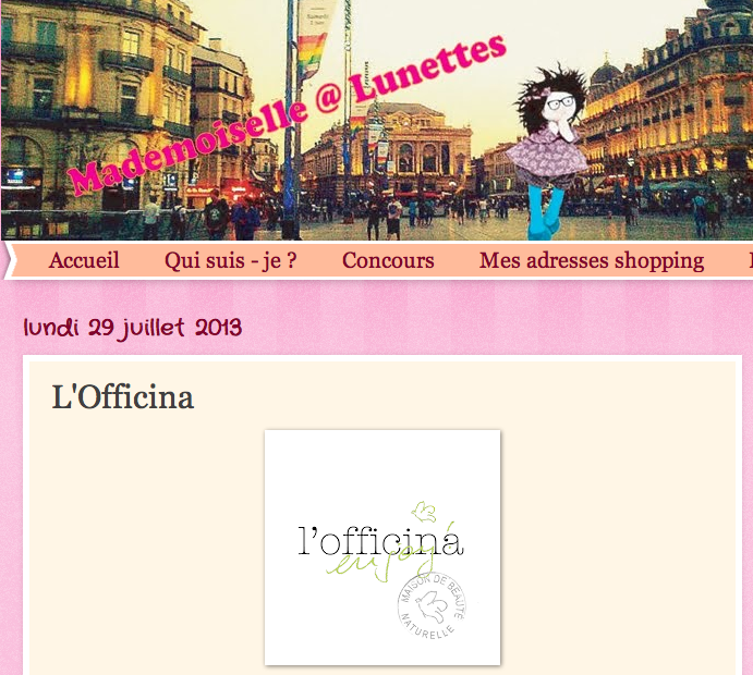 Mademoiselle@Lunettes a testé l'Officina - magasin en ligne, cosmétiques naturels&bio Mademoiselle@Lunettes a testé l'Officina - magasin en ligne, cosmétiques naturels&bio
