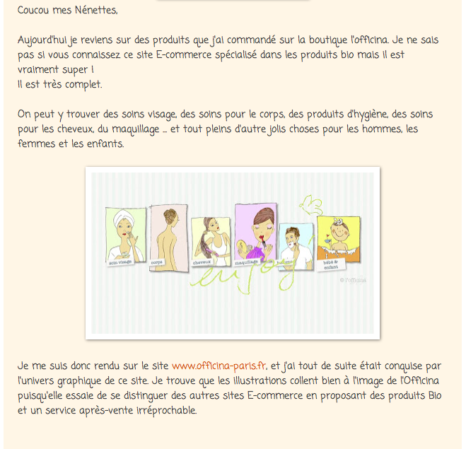 Mademoiselle@Lunettes a testé l'Officina - magasin en ligne, cosmétiques naturels&bio Mademoiselle@Lunettes a testé l'Officina - magasin en ligne, cosmétiques naturels&bio