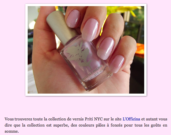 Revue sur le vernis non toxique de PRITI NYC Belle Courtisane et le dissolvant au soja par le Big Blog Beauté Revue sur le vernis non toxique de PRITI NYC Belle Courtisane et le dissolvant au soja par le Big Blog Beauté
