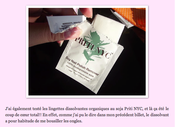 Revue sur le vernis non toxique de PRITI NYC Belle Courtisane et le dissolvant au soja par le Big Blog Beauté Revue sur le vernis non toxique de PRITI NYC Belle Courtisane et le dissolvant au soja par le Big Blog Beauté