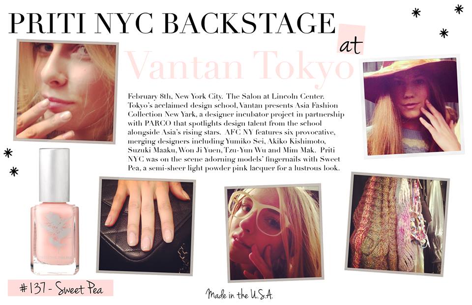 Priti NYC vernis à ongles Sweet Pea - backstage Vantan Tokyo New York