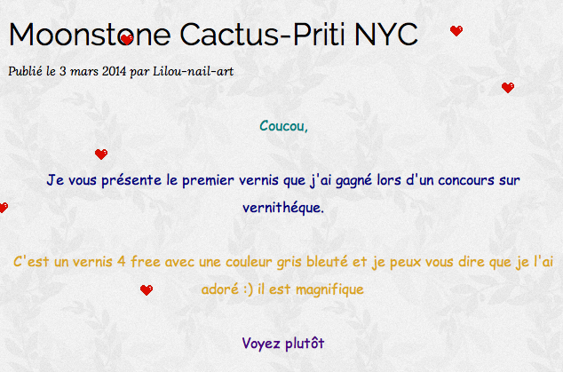 Lilou Nail Art présente le vernis Moonstone Cactus de la marque américaine Priti NYC