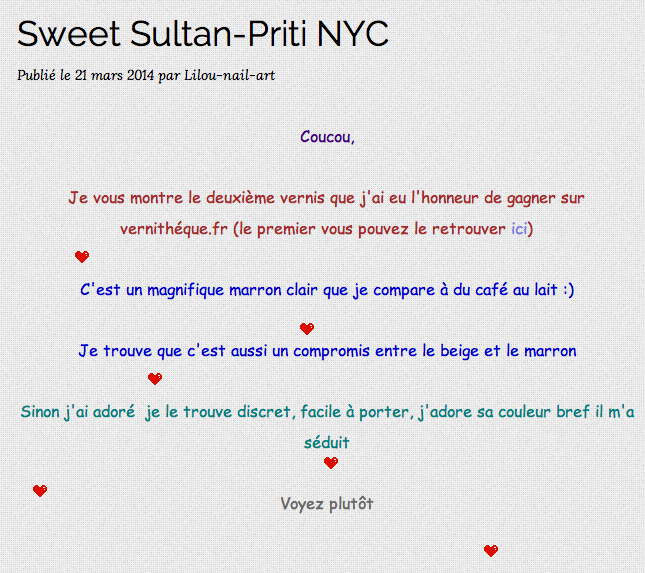 Lilou Nail Art présente le vernis à ongles Sweet Sultan de Priti NYC