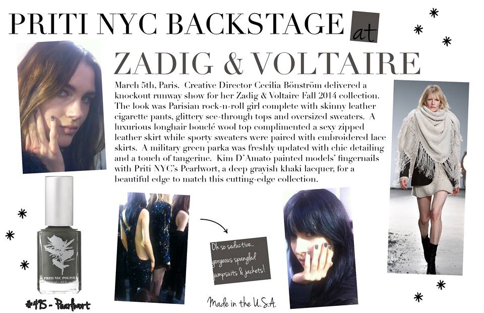 Priti NYC backstage Zadig & Voltaire