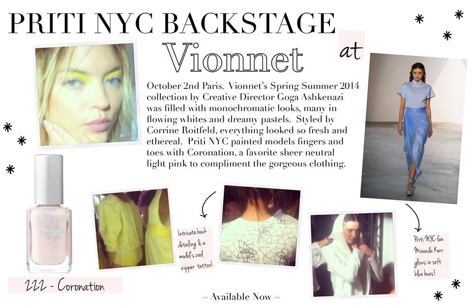 Priti NYC backstage - vernis Coronation Vionnet Paris