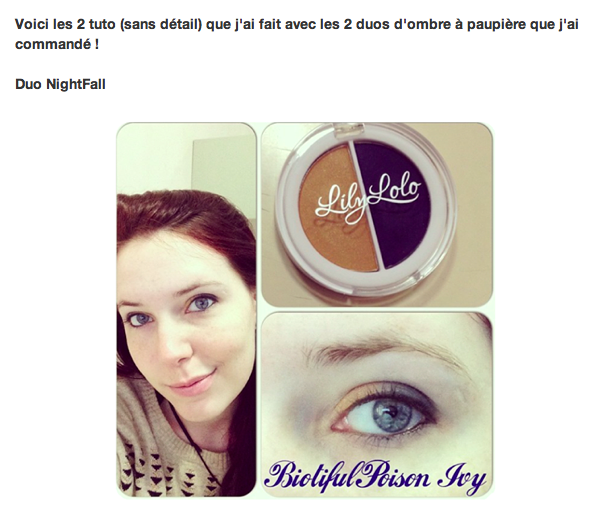 Test et tuto makeup des Duos Ombres à Paupières Minérales Lily Lolo Nightfall par le blog de Coralie 