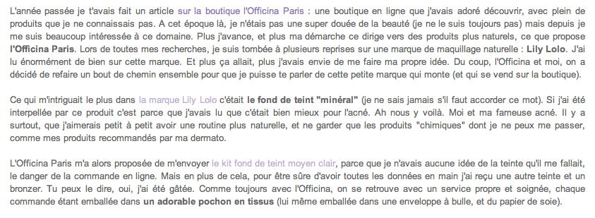 Odile Sacoche et le Fond de Teint Minéral Lily Lolo