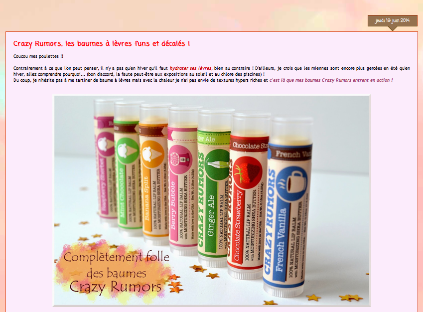 Les Crazy Rumors vus par le blog l'Univers de Mel