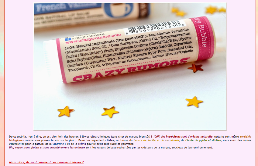 Les Crazy Rumors vus par le blog l'Univers de Mel