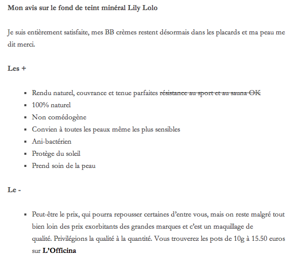 Le petit blog de Lucie - Le fond de teint minéral Lily Lolo