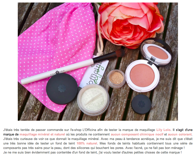 Lily Lolo Mineral Cosmetics - maquillage minéral - l'Officina Paris
