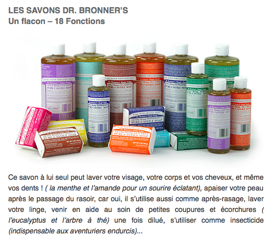 L'indispensable Savon liquide Dr. Bronner's - Un flacon 18 fonctions