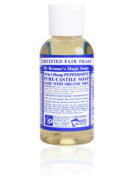 Dr. Bronner's Magic Soaps - Savon Liquide bio multi-usages Menthe Poivrée (mini 59ml)