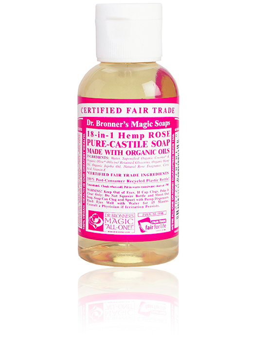 L'indispensable Savon liquide Dr. Bronner's - Flacon mini 50ml format voyage