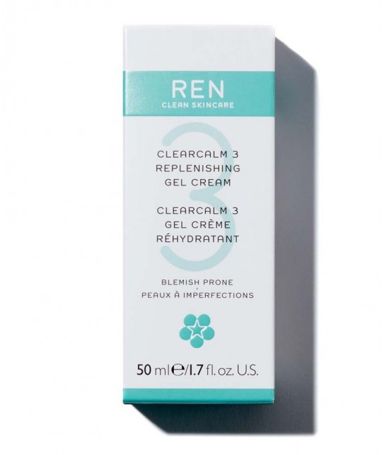 REN soin visage naturel peau acnéique ClearCalm crème gel végétal cosmétique bio