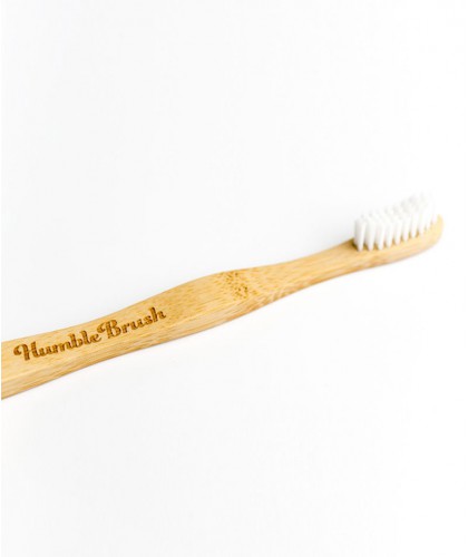 Brosse à Dents en Bambou Humble Brush recyclable Adulte - blanc poils souples Vegan Cruelty free