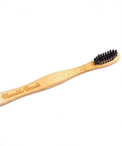 Humble Brush Brosse à Dents recyclable en Bambou Adulte - noir poils souples Vegan Cruelty free