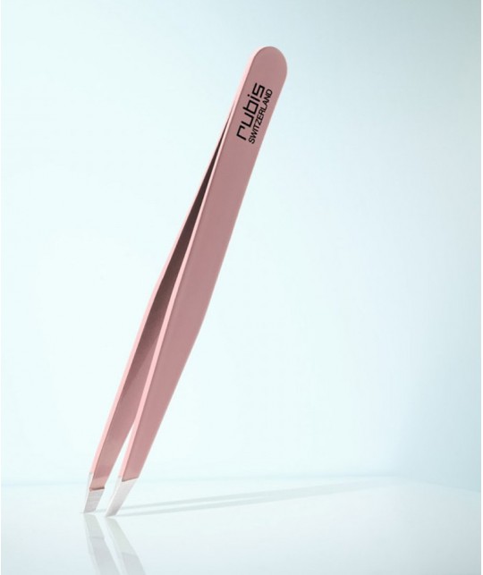 RUBIS Switzerland Tweezers Classic Slanted tips - Pink beauty eyebrows cosmetics