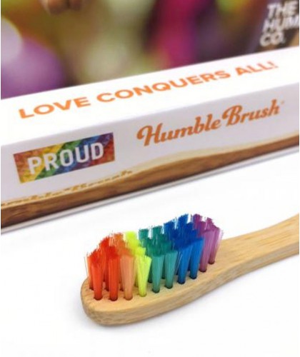 Humble Brush Bamboo Toothbrush Adult - rainbow Proud Edition