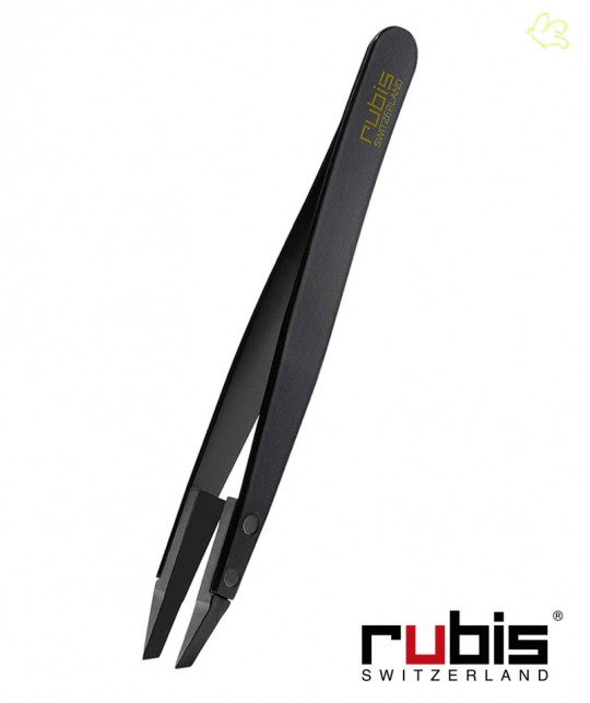 RUBIS Switzerland Pinzette Classic Techno schräg - Schwarz Mann Bart enthaaren High Tech hochwertig Design
