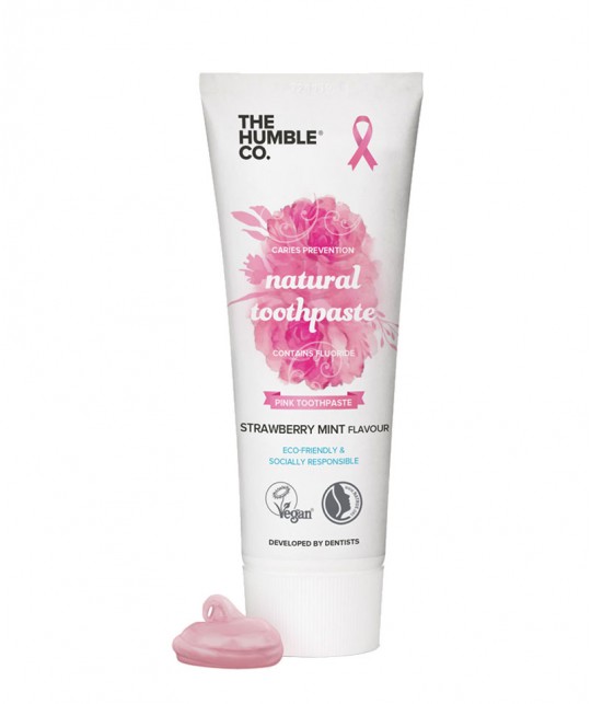 The Humble Brush Natural Toothpaste Strawberry Mint Vegan organic certified Pink Ribbon limited edition