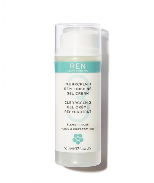 REN Skincare - ClearCalm Gel Crème visage Rehydrîatant peau acnéique imperfections flacon pompe