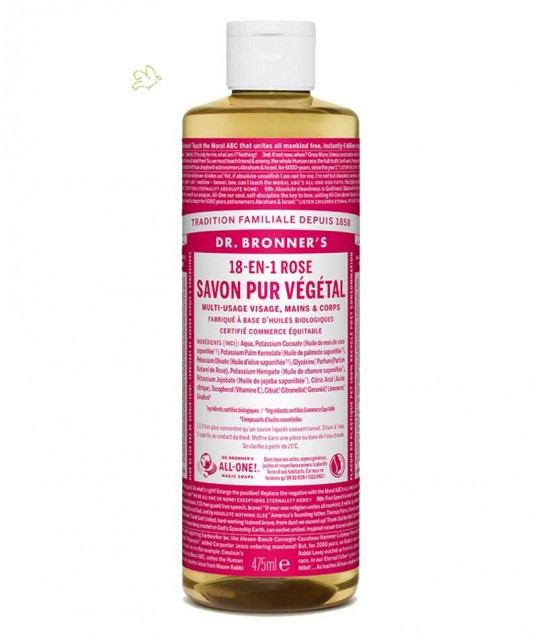 Dr. Bronner's - Liquid Soap Rose Organic vegan 475ml - 16 oz.