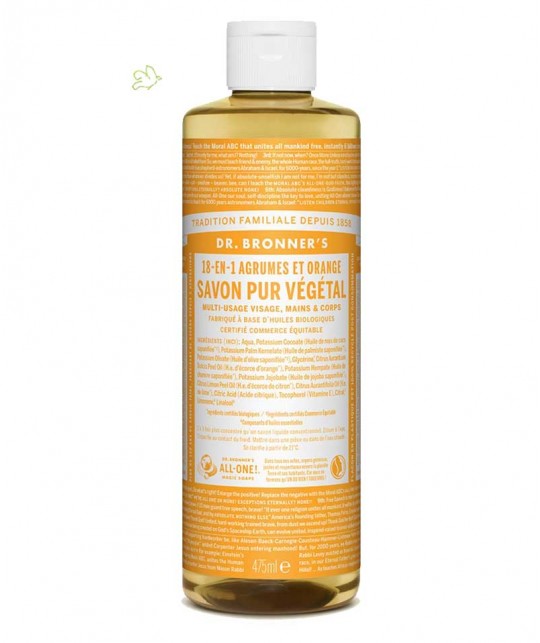 Dr. Bronner Liquid Soap Citrus Orange Organic lemon vegan fairtrade 473ml - 16 oz.