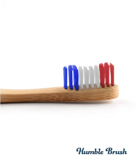 Humble Brush Bambus Zahnbürste Erwachsene - Vive la France umweltfreundlich Vegan bleu blanc rouge