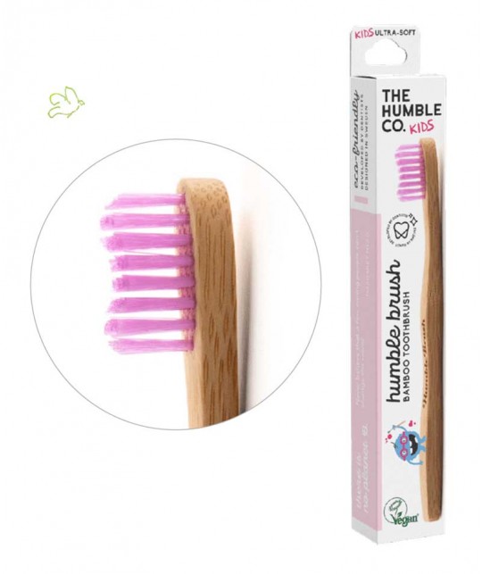 Bambus Zahnbürste Humble Brush für Kinder - rosa ultrasoft vegan