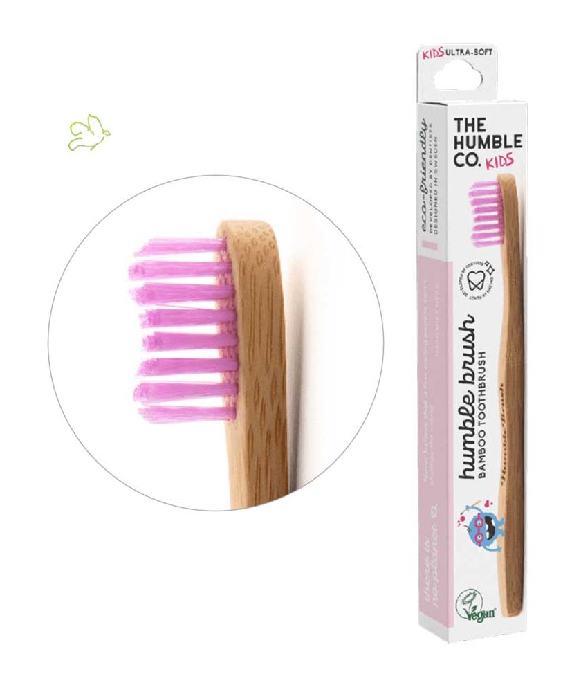 tiener Vegetatie majoor Humble Brush | Bamboo Toothbrush Kids - pink ultra soft bristles