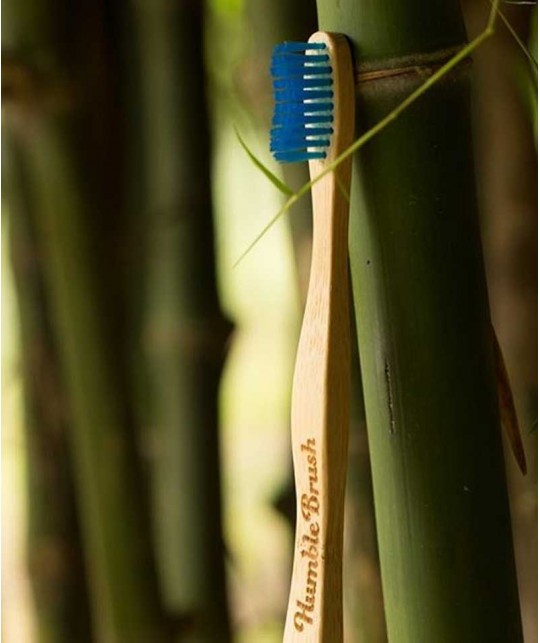 Brosse à Dents en Bambou Humble Brush  - bleu poils souples Vegan Cruelty free