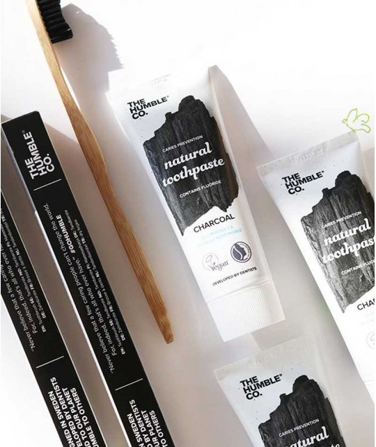 The Humble Brush Natural Toothpaste Charcoal Vegan organic certified fluoride
