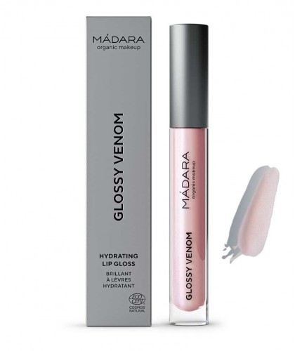 Madara Naturkosmetik Lipgloss Glossy Venom Hydrating green beauty vegan clean Nude Rosa Hi Shine organic makeup