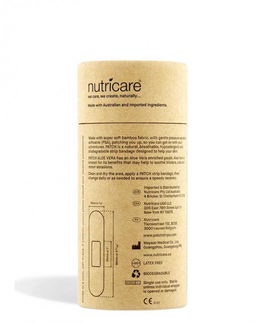 Patch by Nutricare Aloe Vera Bamboo Bandages sensitive skin vegan zero waste