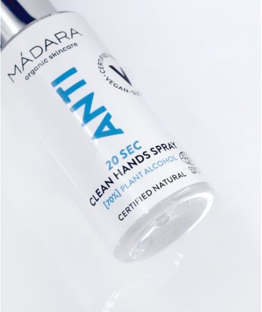 MADARA cosmétique Spray Désinfectant Mains bio ANTI Clean Hands antibactérien hydratant