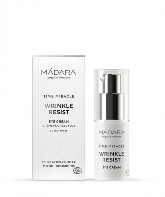 MADARA TIME MIRACLE Wrinkle Smoothing Eye Cream Anti Aging Augencreme Naturkosmetik vegan cruelty free