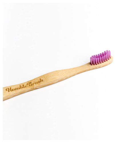 Bamboo Toothbrush Humble Brush Sustainable Adult - pink Soft Nylon bristles Vegan