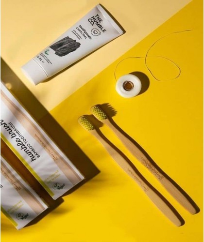 Bamboo Toothbrush Humble Brush Adult - yellow Soft Nylon bristles Vegan