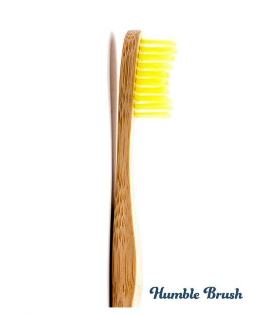 Humble Brush Brosse à Dents en Bambou Adulte - jaune poils souples Vegan Cruelty free
