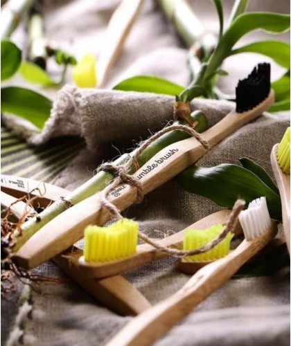 Humble Brush Bamboo Toothbrush Adult - black Soft Nylon bristles Vegan