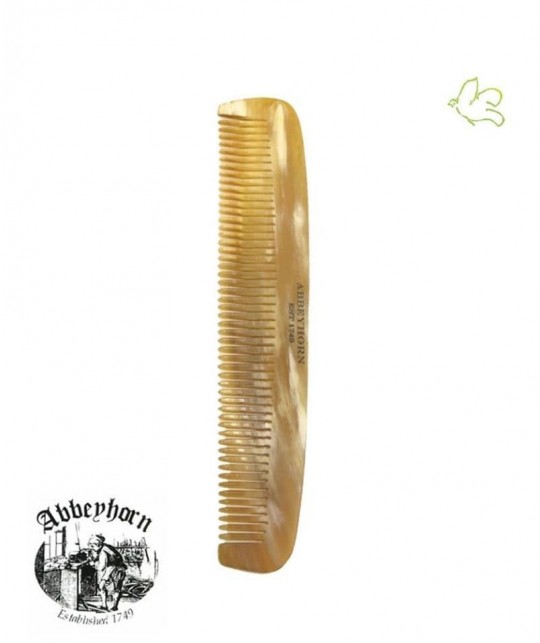 Abbeyhorn Peigne en corne naturelle (15 cm) cheveux barbe fait main l'Officina Paris
