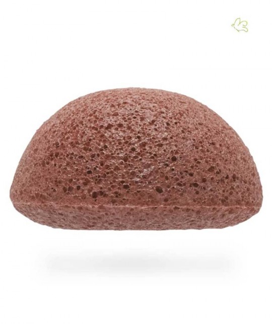 Konjac Sponge Puff with Added French Red Clay vegan mature skin dry
