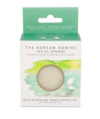 The Konjac Sponge Co. Konjac Sponge Puff with French Green Clay vegan combination skin