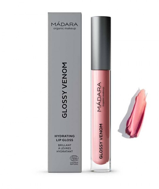 Madara Naturkosmetik Lipgloss Glossy Venom Hydrating green beauty vegan clean Rosa Vinyl Hood organic makeup