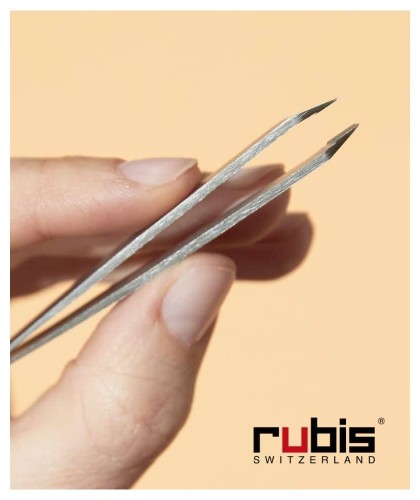 RUBIS Switzerland Tweezers Classic - professional slanted tips Green beauty eyebrows cosmetics professional