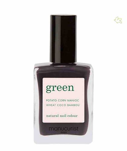 GREEN Manucurist natural nail polish Queen of Night purple grey dark manicure