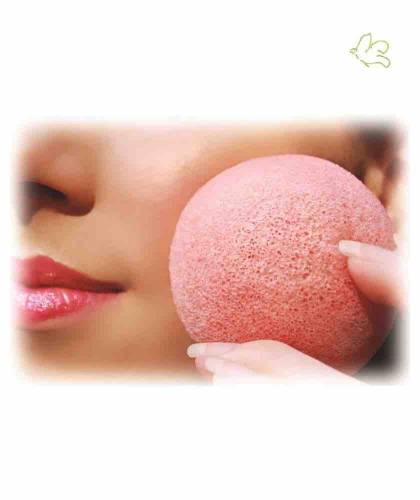 Natural Konjac facial Sponge with Pink French Clay - sensitive skin l'Officina Paris