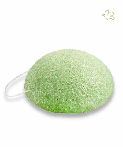 Natural Konjac facial Sponge with Green French Clay - combination skin acne l'Officina Paris