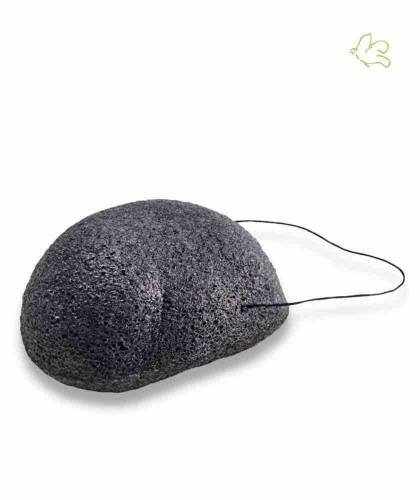Natural Konjac facial Sponge with Bamboo Charcoal - oily skin acne blemish prone l'Officina Paris